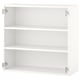 White ENHET wall cabinet with two shelves, fiberboard & particleboard, rectangular design, metal hinges.