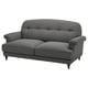 ESSEBODA grey 2-seat sofa, tufted back, rolled arms, chenille cover.