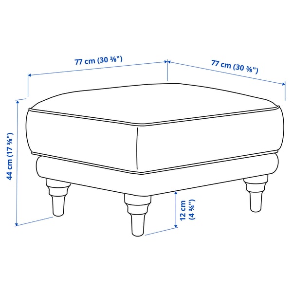 Illustration with measurements for the product: ESSEBODA.