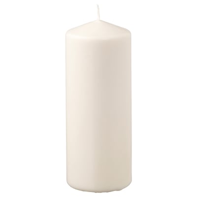 FENOMEN white pillar candle, made of cotton wick and plant-based wax, cylindrical shape for atmospheric light.