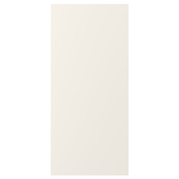 A plain FÖRBÄTTRA door panel in white. Its a rectangular white door panel made of acrylic paint and fibreboard.