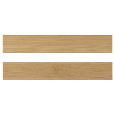 Two horizontal oak veneer panels, warm brown colour, rectangular shape, simple modern design.