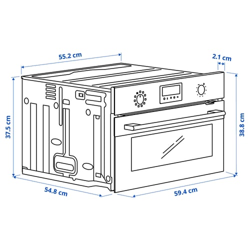 FRILLESBO True fan oven, compact bake function/stainless steel colour IKEA 500