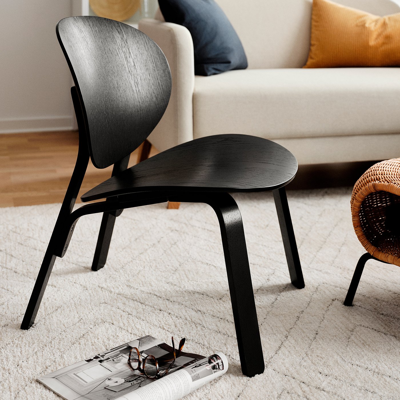 FRÖSET easy chair, black stained oak veneer - IKEA Estonia