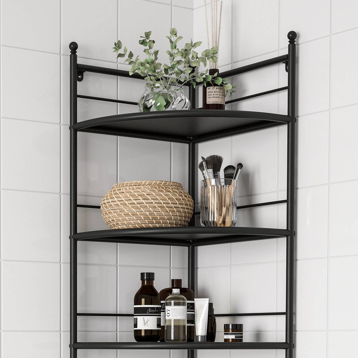IKEA イケア 　三角コーナー　スチールラックコーナー　ブラック FRÖSJÖN corner shelf unit, black, 35x156 cm - IKEA Estonia