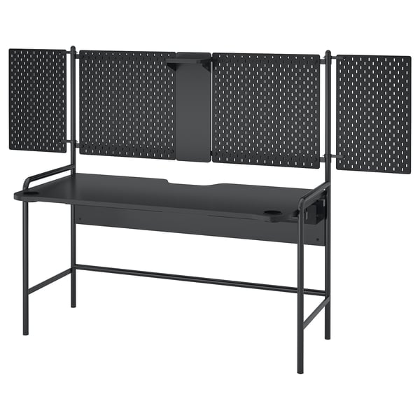 FRÖSKELÅS Gaming desk, black, 144x71 cm