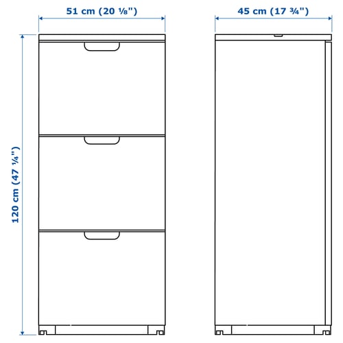 Illustration with measurements for the product: GALANT.