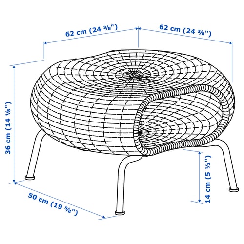 Illustration with measurements for the product: GAMLEHULT.