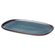 GLADELIG plate, ocean-blue with gold trim, oval shape, unique handcrafted design, made of stoneware.
