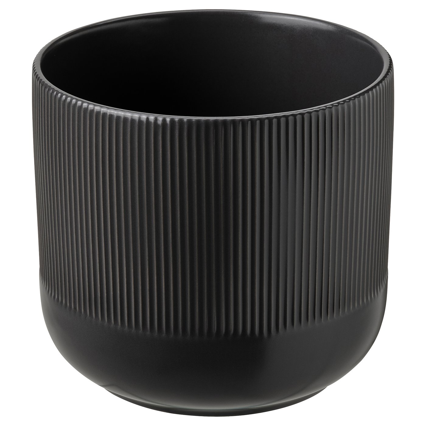 Black ceramic planter