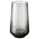 GRADVIS glass vase, grey, cylindrical shape with vertical grooves, elegant and minimalist design.