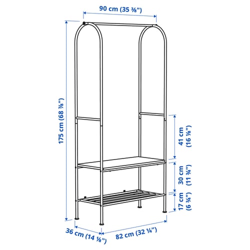 Illustration with measurements for the product: GRÅFJÄLLET.