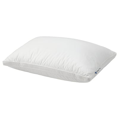 A white gronamarant pillow with soft dobby cotton fabric, featuring double piping for comfort and support.