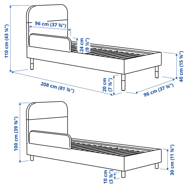 Illustration with measurements for the product: GRYSNA.