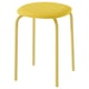 A yellow GULTARP stool with a round, cushioned seat and four curved metal legs.