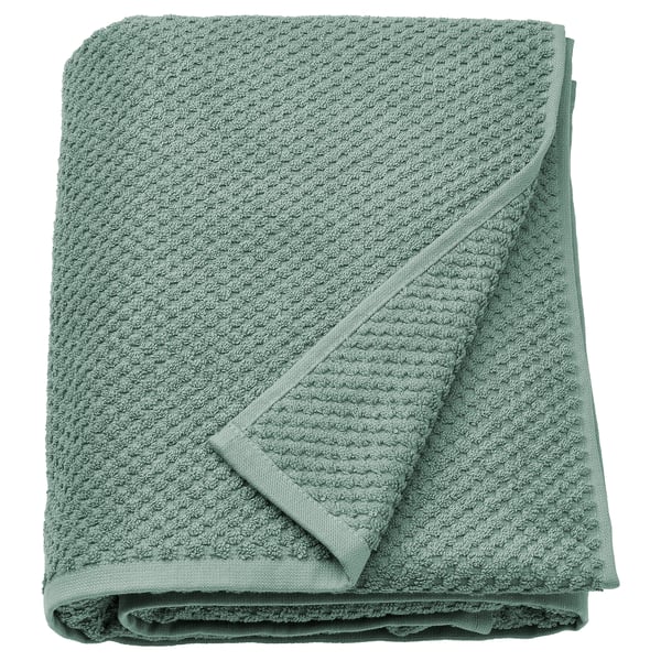 GULVIAL towel - light green, folded, textured weave, 100% cotton.