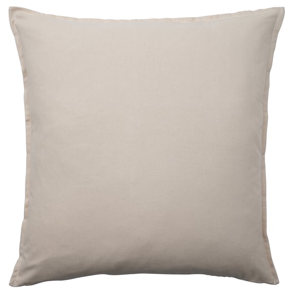 GURLI cushion, beige, square, simple, unbleached recycled cotton.