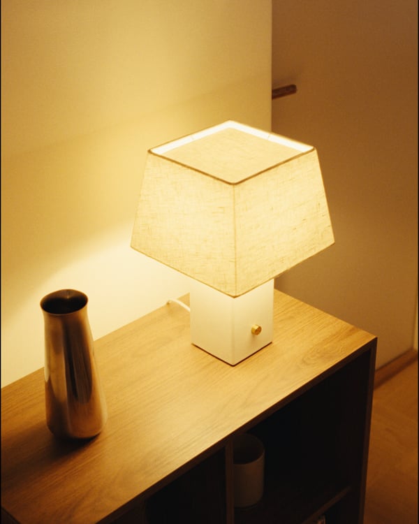 HALGATT Table lamp, dimmable white/white ceramic, 35 cm