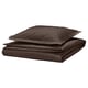 HAMPFLOCKEL bedding set - dark brown, square, cotton, crisp, classic.