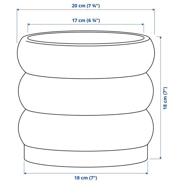 Illustration with measurements for the product: HASSELBUKETT.