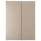 Beige ikea HASVIK sliding cabinet doors, plain with smooth finish.
