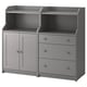 HAUGA grey storage: cabinet & 3-drawer chest, traditional design