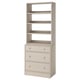 HAVSTA: light wooden bookcase with 3 drawers and 4 shelves, light wood, rectangular, straightforward design.