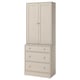 HAVSTA off-white cabinet with 3 drawers, combining wardrobe and chest in scandinavian style.