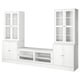 Three-piece HAVSTA furniture set in white, featuring glass doors, solid pine wood, and a rustic design for living spaces.
