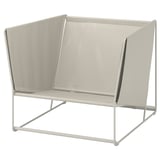 HAVSTEN lounge chair - beige mesh, metal frame