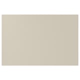 A beige HAVSTORP rectangular kitchen cabinet door made from acrylic-painted fiberboard, with smooth edges.