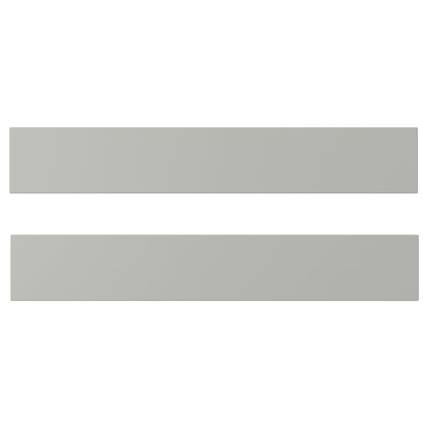 Two light grey, rectangular, smooth-surfaced panels stacked horizontally.