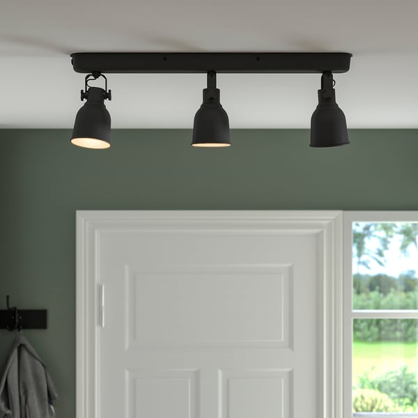 HEKTAR Ceiling track, 3-spots, dark grey