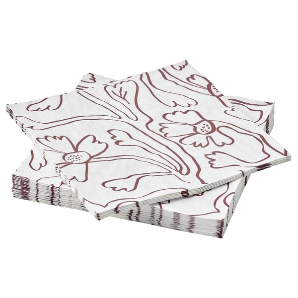 HÖSTAGILLE Paper napkin, patterned/Flowers, 33x33 cm