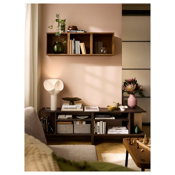 HOLMERUD Side table, dark brown, 80x31 cm