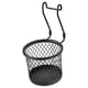 Black HULTARP mesh hanging basket for organising kitchen tools.