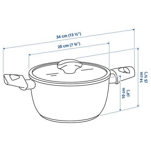 Illustration with measurements for the product: HUSKNUT.