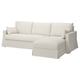 A light-colored l-shaped sofa with a clean design and storage in the chaise.