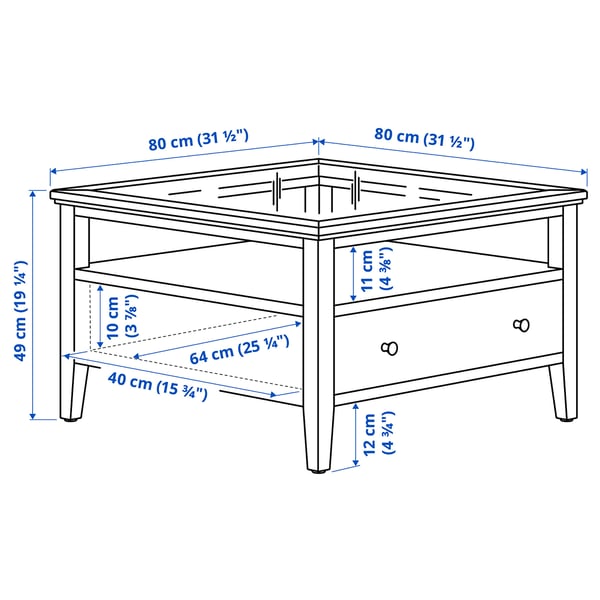 Illustration with measurements for the product: IDANÄS.