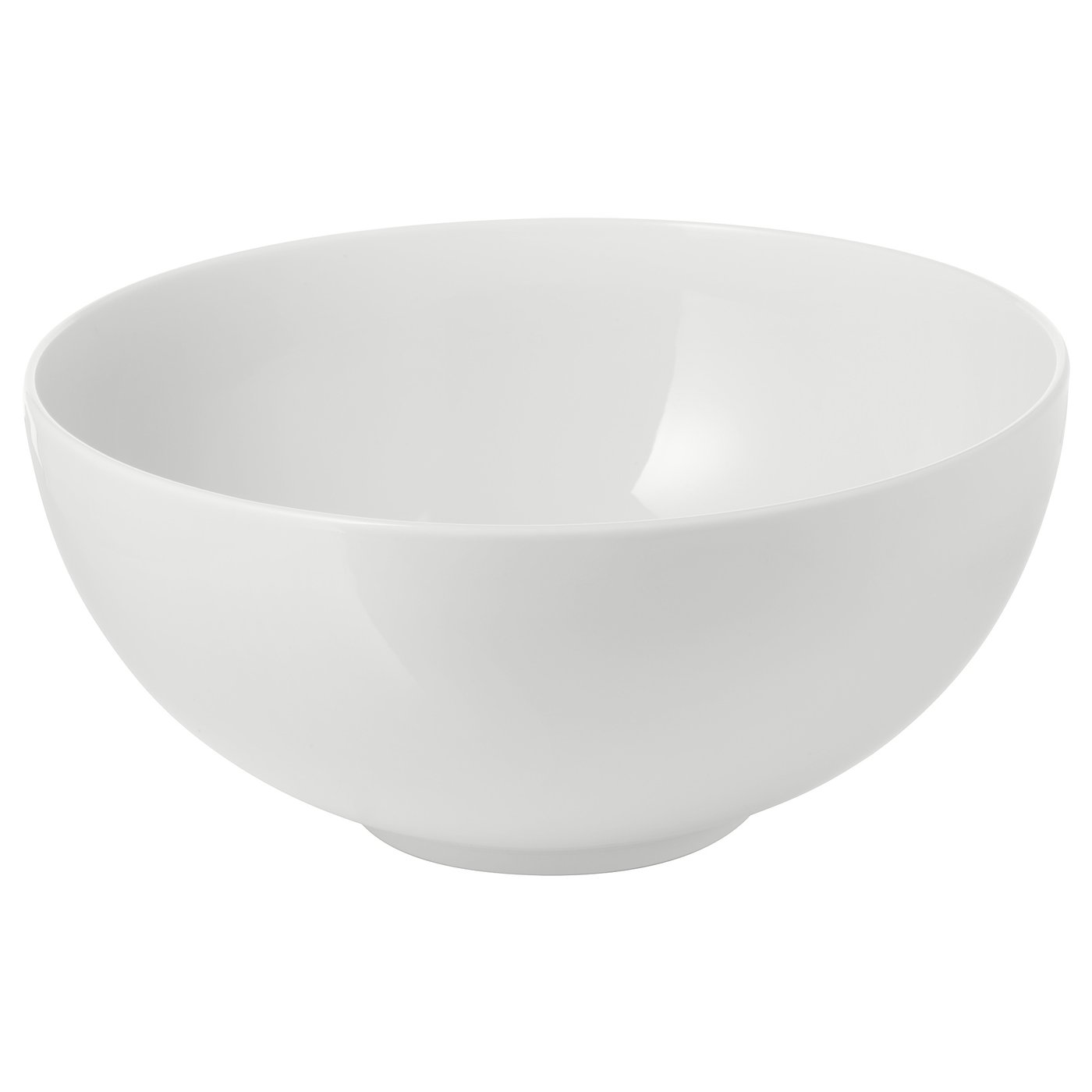 White IKEA 365+ bowl, made of porcelain, simple, round design, practical for everyday use.
