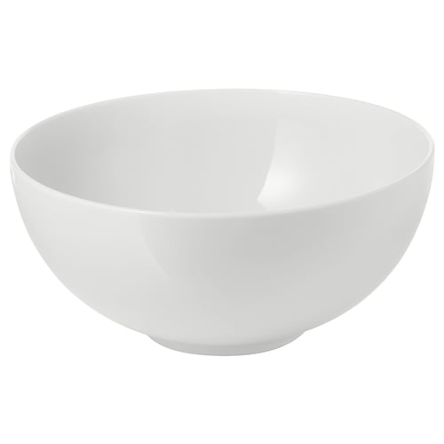 White IKEA 365+ bowl, made of porcelain, simple, round design, practical for everyday use.