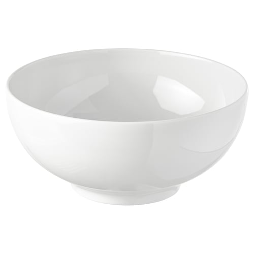 IKEA 365+ white porcelain bowl, simple design, round shape, empty.