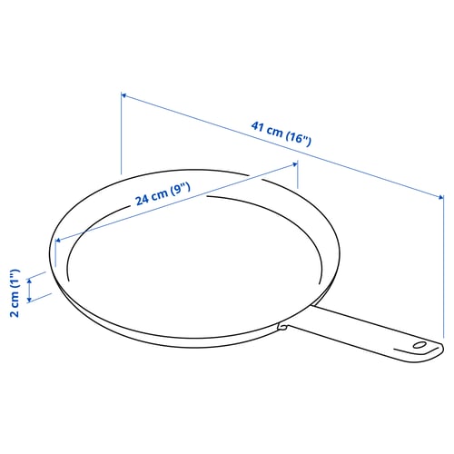 Illustration with measurements for the product: IKEA 365+.