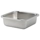 A silver stainless steel square food container by IKEA 365+.