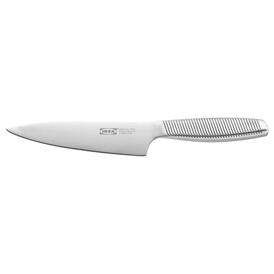 IKEA 365+ silver stainless steel knife, sharp, durable, textured grip.