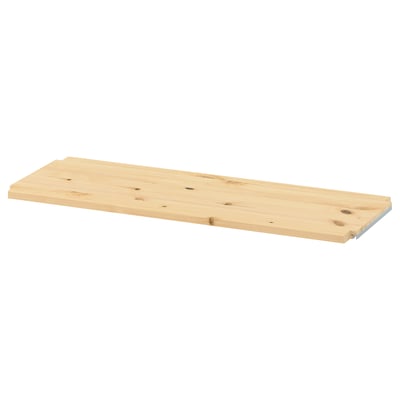 An IVAR wooden shelf, natural, rectangular, made of solid pine.