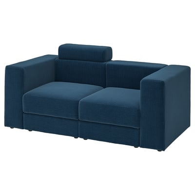 JÄTTEBO 2-seat modular sofa, with headrest/Samsala dark blue