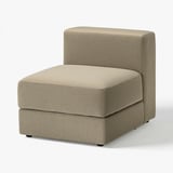 JÄTTEBO chair, beige, soft woven fabric, l-shaped, modern minimalist design.