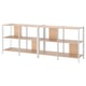 JÄTTESTA, light wood, light metal, simple shelving unit, three tiers.