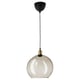 Pendant lamp JAKOBSBYN. Smoked glass shade, gold accents. Modern minimalist design.